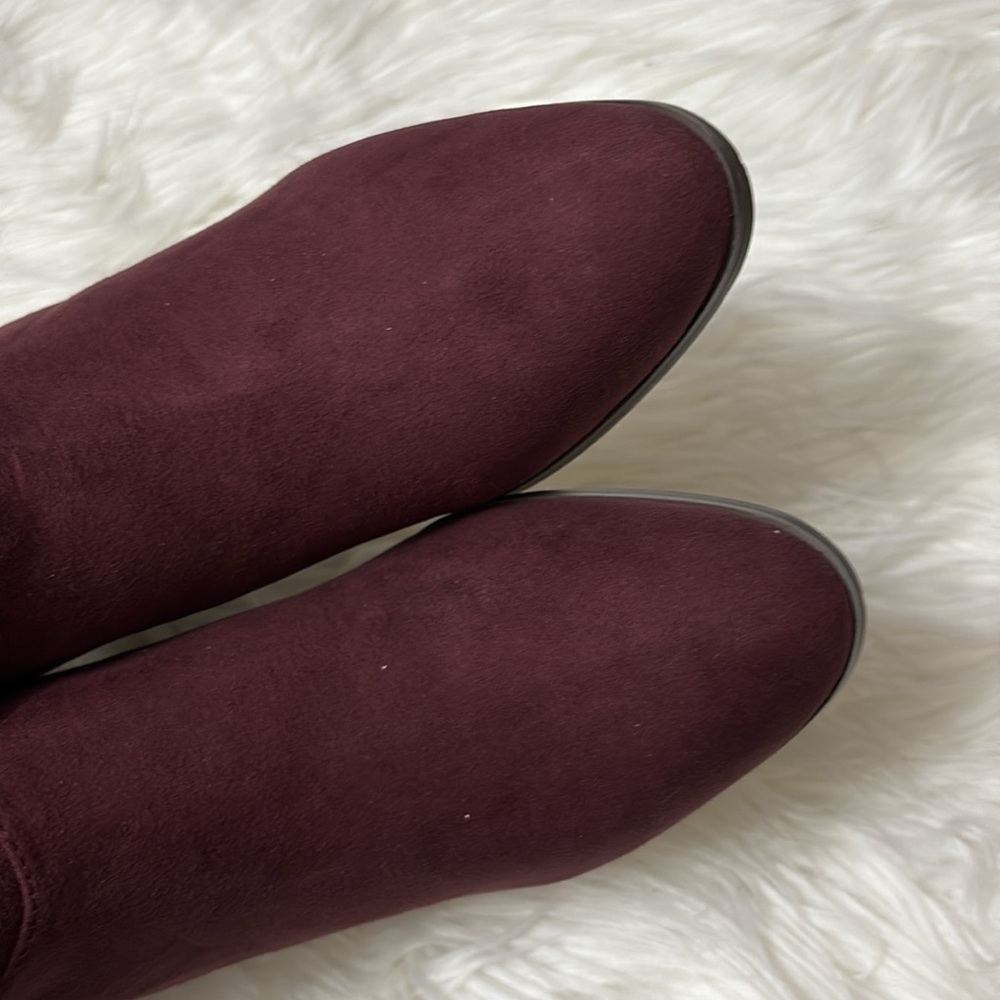 NWOT Violet & Red Jackson Lazer Cut Topline Bootie Burgundy Size 7 Stitch Fix - Picture 2 of 13